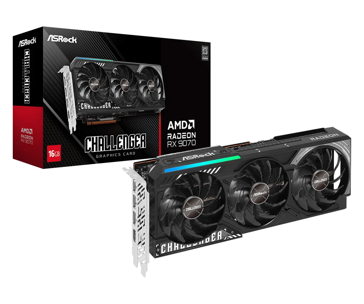 Card màn hình Asrock AMD Radeon RX 9070 Challenger 16GB